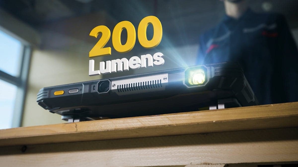 The world's first tablet with a built-in projector has been released, bucking the trend of slim phones.
