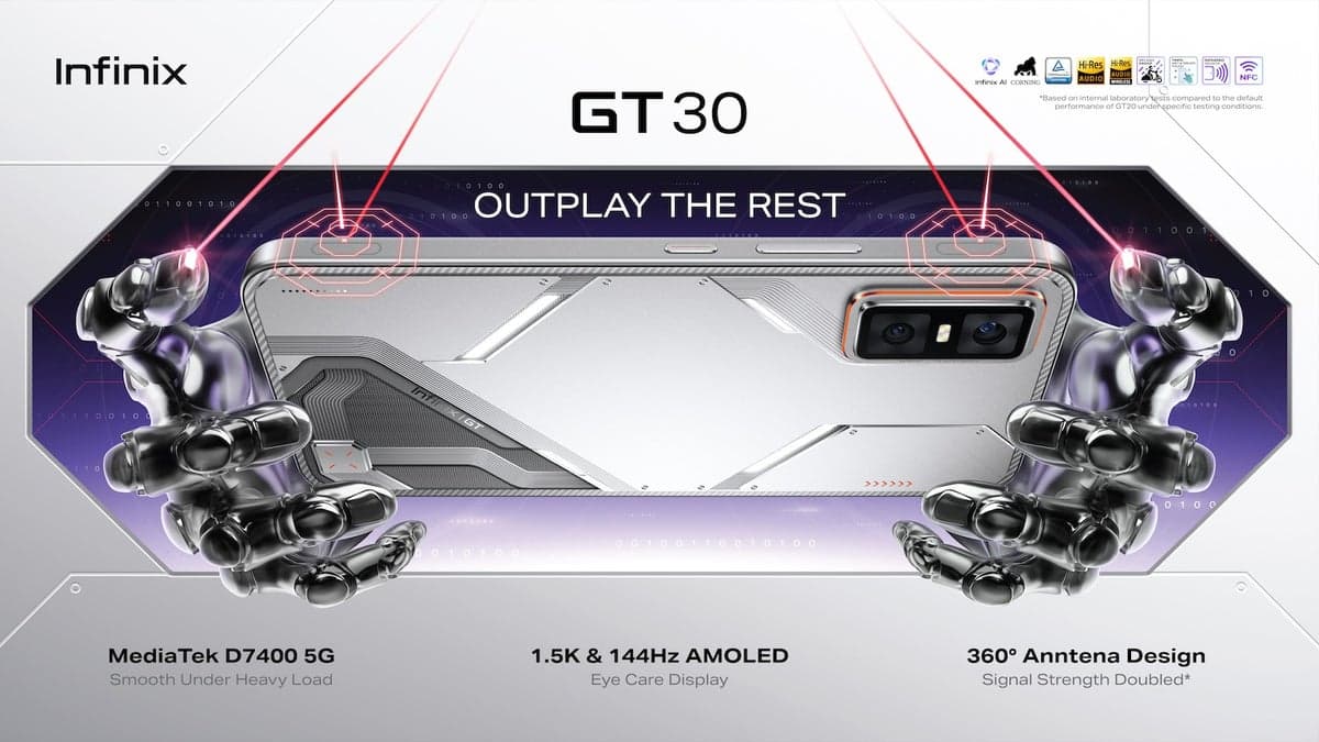 The Infinix GT 30 is designed to be an immersive phone experience, not just for gaming.