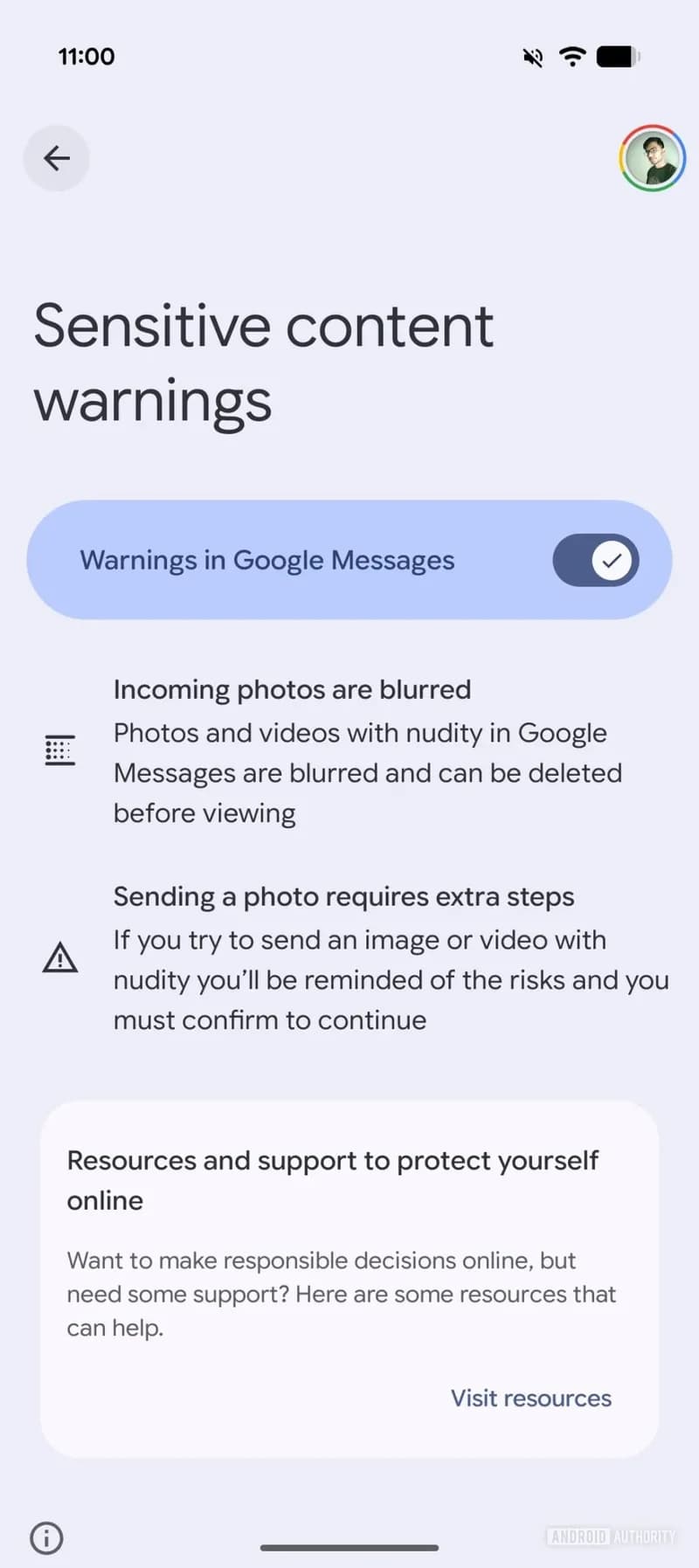 Google Messages will now warn users before they open potentially risky videos. image 3