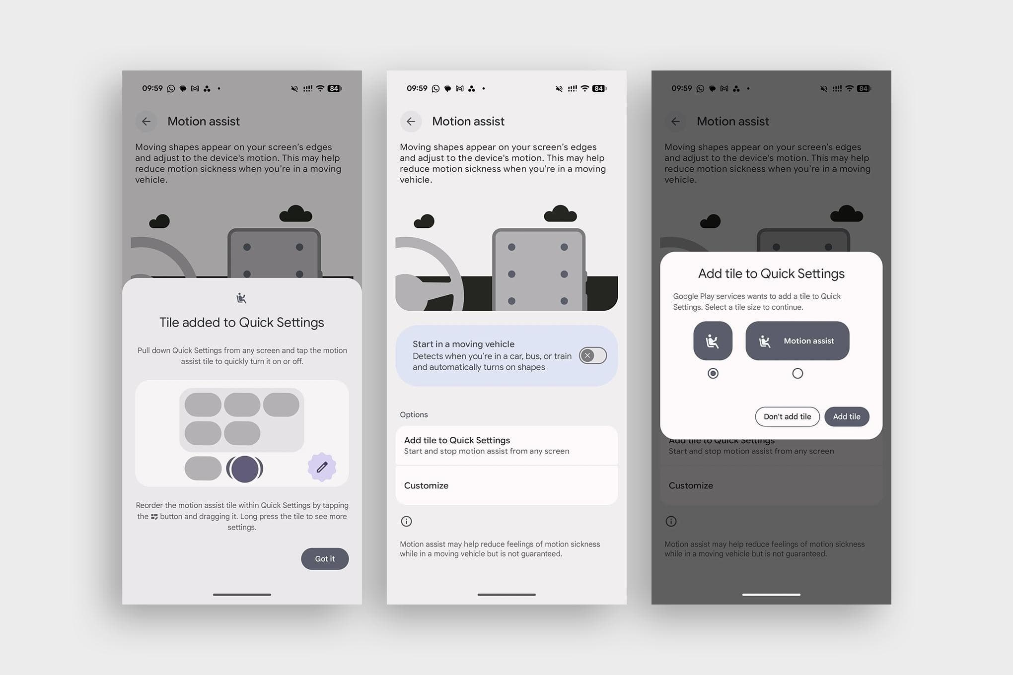 Android is getting its own weird dots to cure car sickness - The Verge image 3
