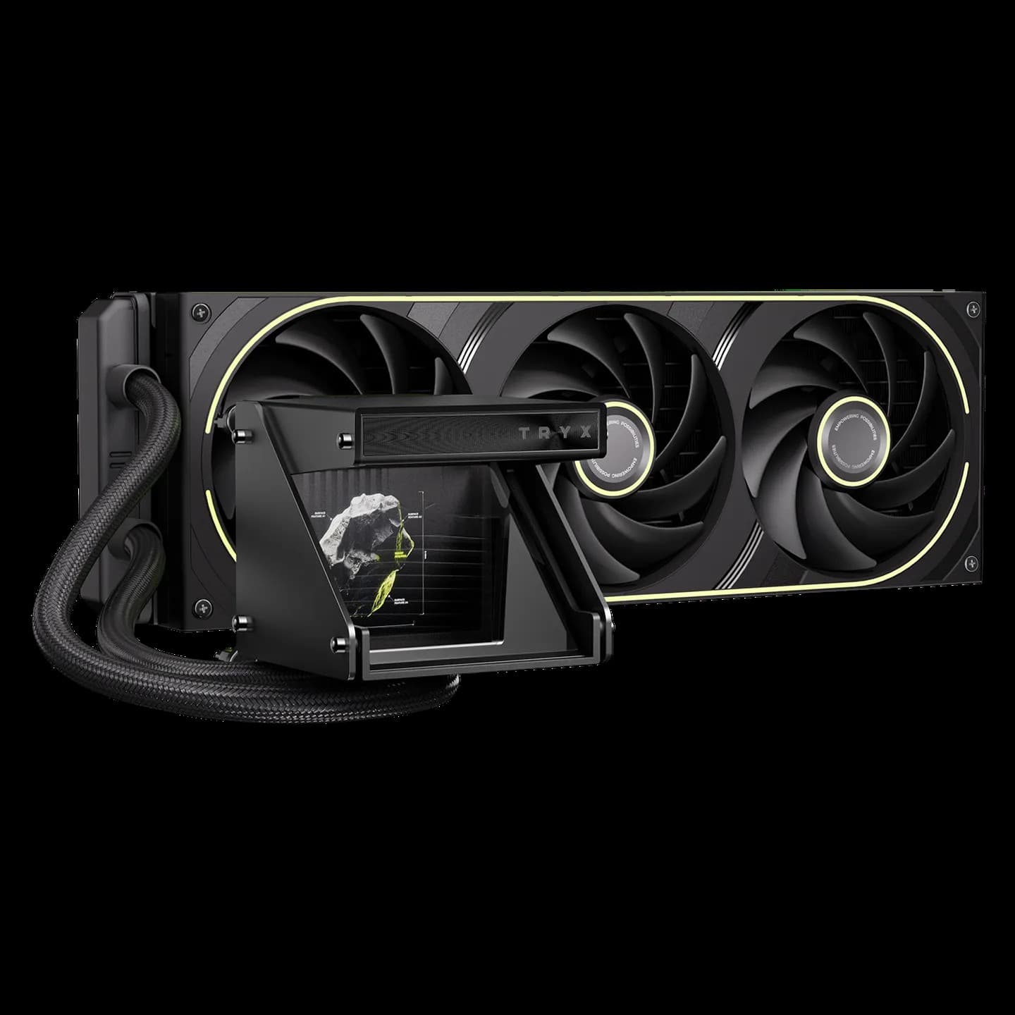 Tryx launches new liquid AIO cooler with holographic display — uses beam splitters to create a hologram-like display effect inside the pump block image 3
