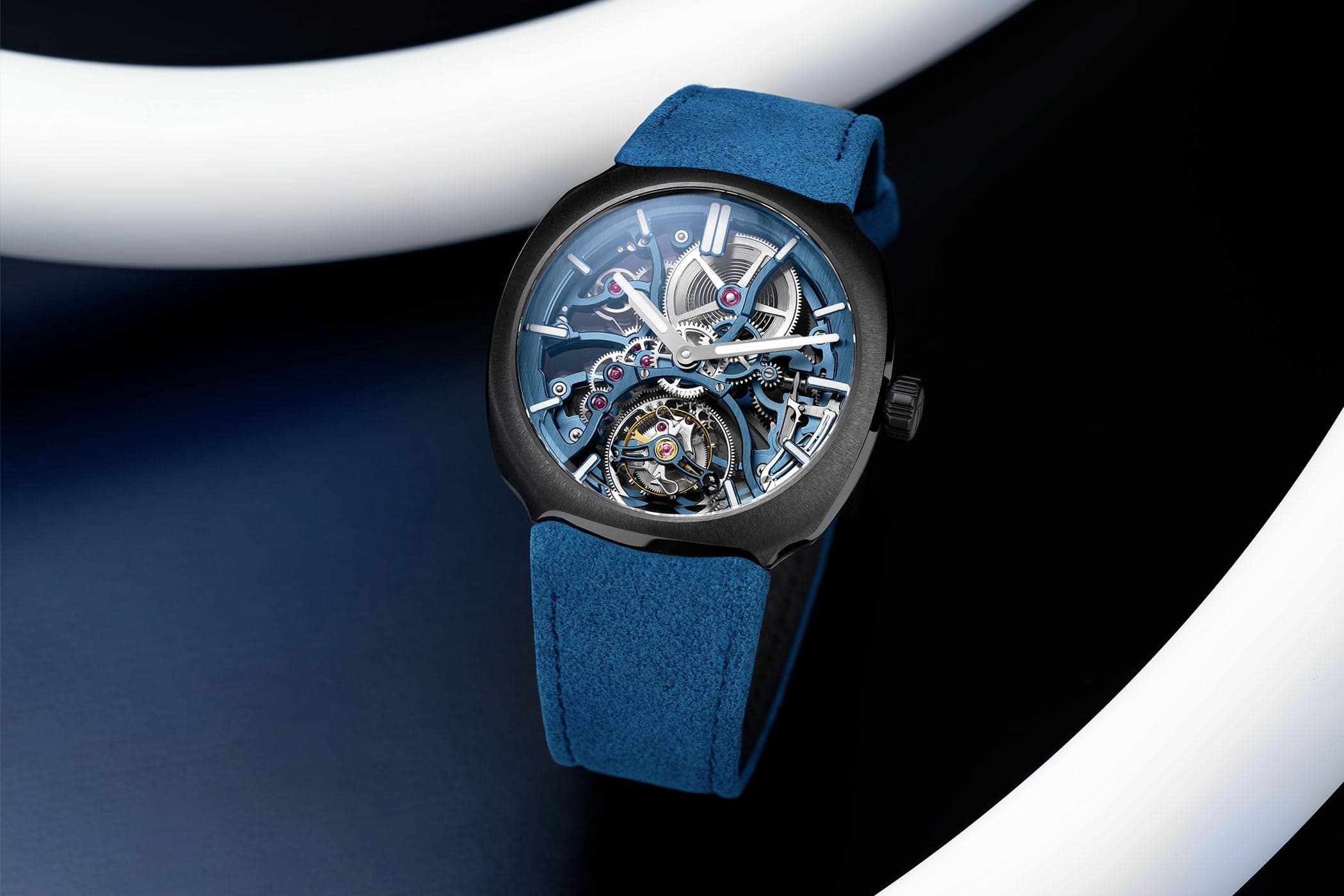 Introducing: H. Moser & Cie. Streamliner Tourbillon Skeleton Ceramic Alpine Limited Edition - Monochrome Watches image 2