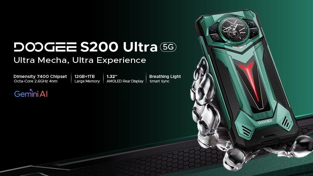 Doogee has released the S200 Ultra, a new rugged flagship phone with a mechanical design.