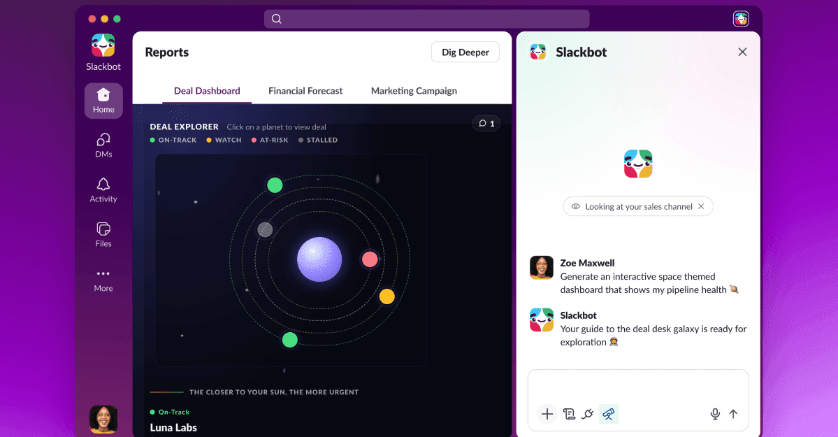 Slack can now vibe-code interactive charts and reports inside chats - theverge.com