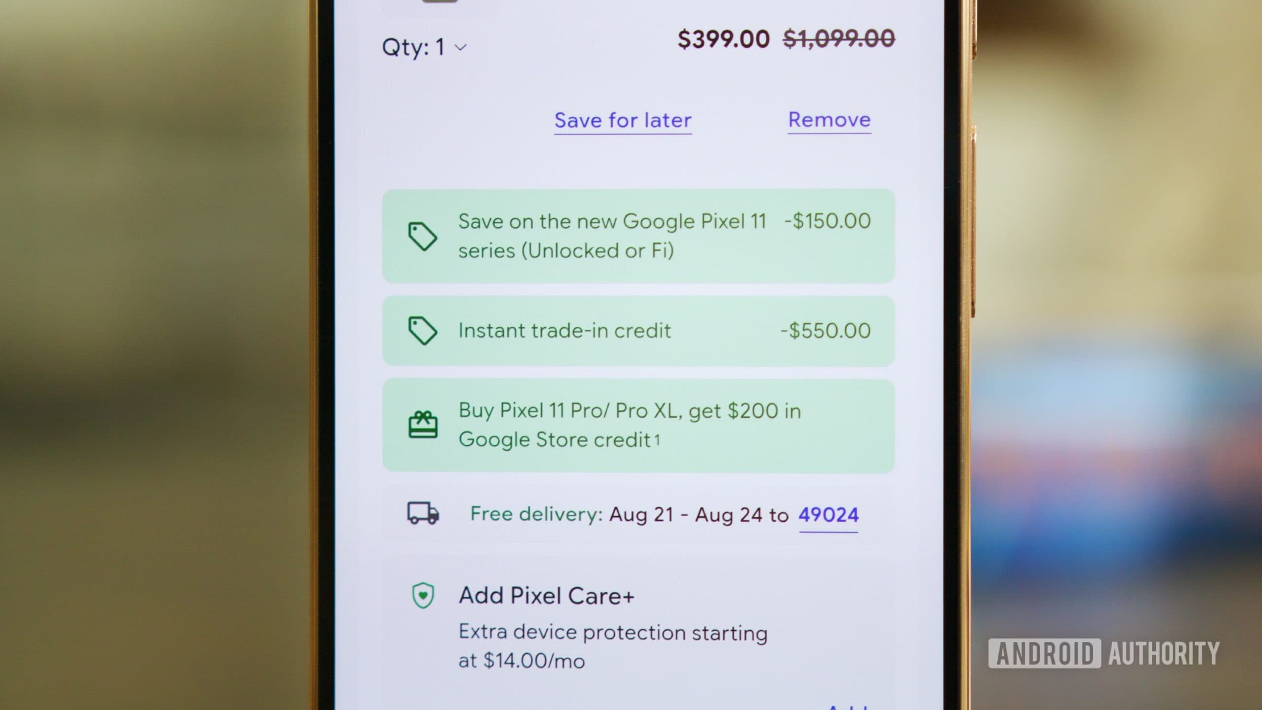 Google wants $1,099 for the Pixel 11 Pro — here's how I paid only $399 - Android Authority image 5