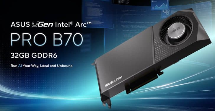 ASUS Finally Builds An Intel Arc Graphics Card After Two Generations On The Sidelines, And It’s The Full 32 GB Big Battlemage Arc Pro B70 - Wccftech image 2
