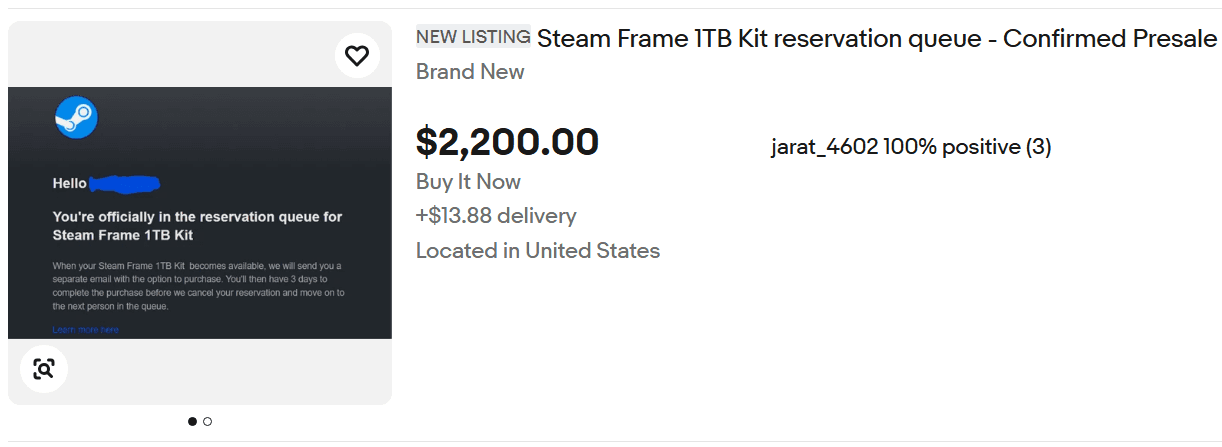 Scalpers & Scammers Swoop In To Prey On Waitlisted Would-Be Steam Frame Buyers - UploadVR image 3