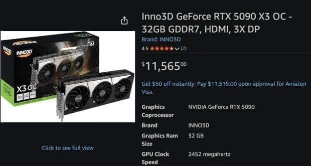 RTX 5090 stock dries up as prices soar past $10,000 - TweakTown image 5